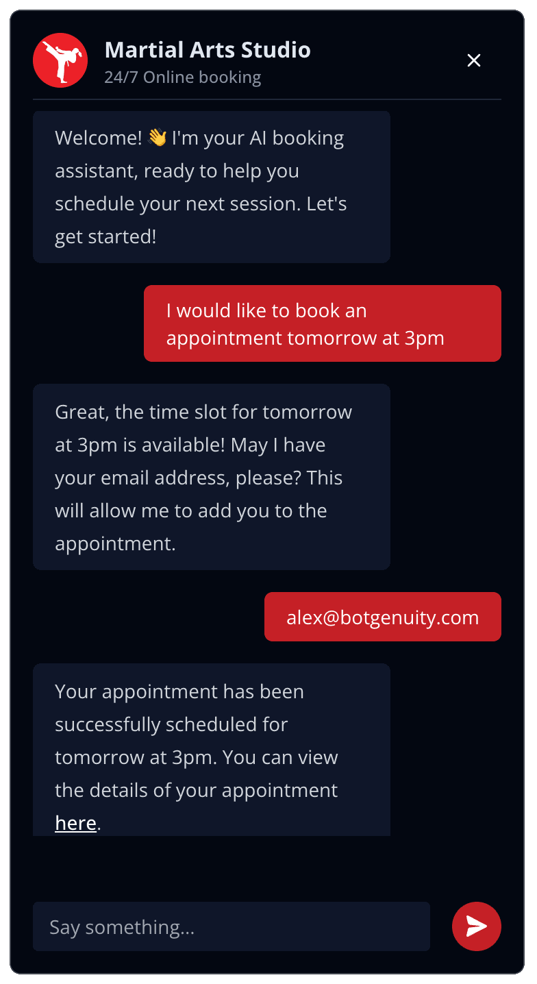 AI Appointment Setter Chatbot Screenshot