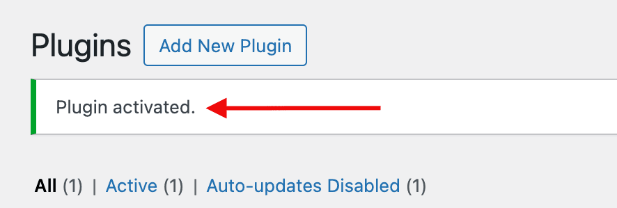 Wordpress Plugin Activated