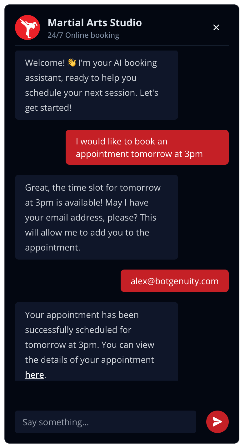 AI Appointment Setter Chatbot Screenshot